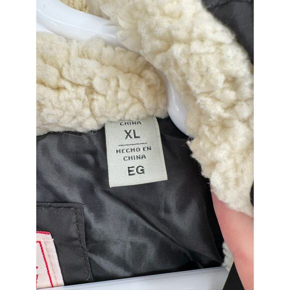 Levis Soft Sherpa Lined Hood Diamond Quilted Parka Jacket Womens XL Black - Picture 9 of 16